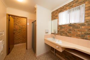 a bathroom with a sink and a mirror at Hume Country Motor Inn in Albury