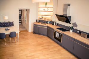 Kuchyň nebo kuchyňský kout v ubytování Schwerin City Apartment