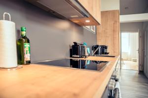 Kuchyň nebo kuchyňský kout v ubytování Schwerin City Apartment