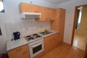 a small kitchen with a stove and a sink at AB Apartment Objekt 114 in Fellbach