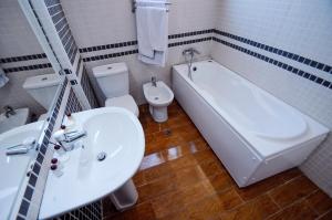 Koupelna v ubytování Hotel Lubjana