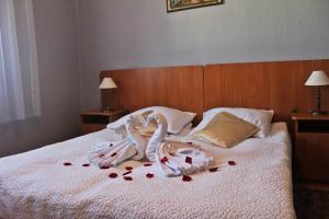 Postel nebo postele na pokoji v ubytování Hotel Bursztyn