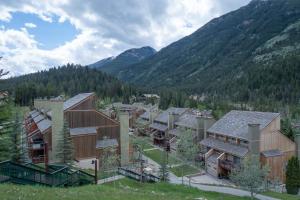 an aerial view of a resort town in the mountains at Panorama Vacation Retreat at Horsethief Lodge in Panorama