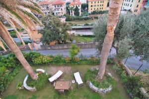 an aerial view of a park with palm trees at Villa Margherita in Levanto