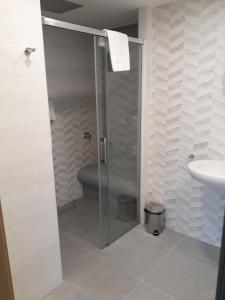 Koupelna v ubytování Hotel Hel