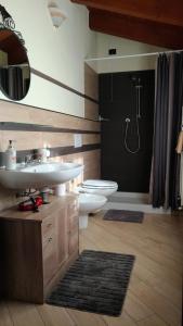 a bathroom with a sink and a toilet and a shower at B & B La Casa di Nuvola in Cantù