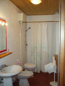 リパルベッラにあるAgriturismo Le Serreのバスルーム(洗面台、トイレ、シャワー付)