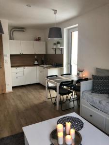 Kuchyň nebo kuchyňský kout v ubytování Útulný apartmán na Dolní Moravě