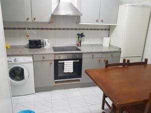 eine Küche mit Spüle und Waschmaschine in der Unterkunft San Sebastián Hideaway in San Sebastián