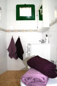 マスパロマスにあるCéntrico apartamento 201のバスルーム(トイレ、洗面台、鏡付)