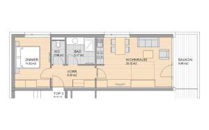 Půdorys ubytování Apartment Waldesruh