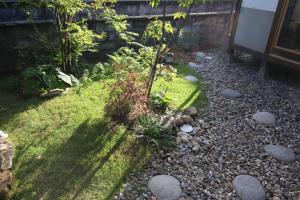 A garden outside Hostel Fish in a River