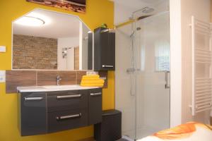 Vannituba majutusasutuses Appartement Sonnblick Kuschelsuite in den Bergen
