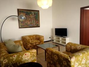 a living room with two couches and a television at Santa Caterina Apartment in Arluno