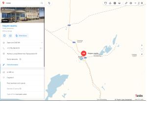 a screenshot of a map with a google maps at Керуен сарайы, гостиница in Aralʼsk