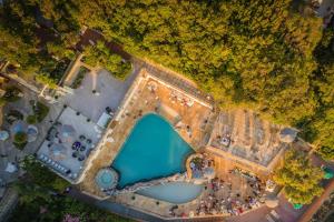 an overhead view of a swimming pool in a park at Hotel Villa Margherita in Quercianella