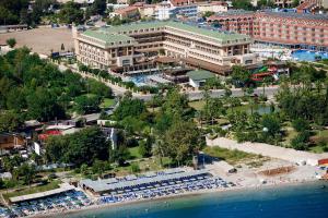 an aerial view of a resort with a beach and buildings at Crystal De Luxe Resort & Spa - All Inclusive in Kemer