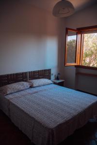a bedroom with a bed and a window at Veranda Piau in Tertenìa
