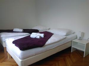 Postel nebo postele na pokoji v ubytování Apartmani Deniz