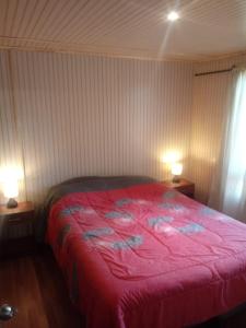Postel nebo postele na pokoji v ubytování Cabaña Horcon