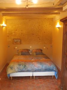 ein Schlafzimmer mit einem großen Bett in einem Zimmer in der Unterkunft La Petite Lucette in Amboise