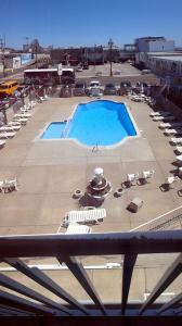 a large swimming pool with lounge chairs at Caprice Motel - Wildwood in Wildwood