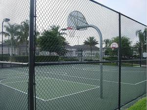 a tennis court with a ferris wheel in the background at Wish Upon a Mouse in Kissimmee