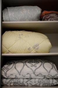 a shelf with a pillow in a closet at Apartment on Volodymyra Stelmakha 1b in Rivne