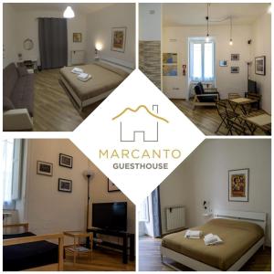 ナポリにあるGuestHouse Marcanto - Duomoのホテル室四枚のコラージュ