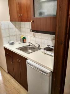 kuchnia ze zlewem i zmywarką do naczyń w obiekcie Yono's Traditional House w mieście Áno Ravénia +37 zdjęć