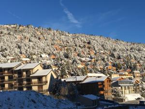 レ・ザングルにあるAppartement Cosyの雪山の町