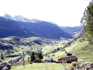 a view of a valley with a mountain at Ferienhaus Gubel in Alt Sankt Johann