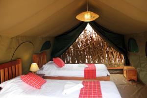 Ένα ή περισσότερα κρεβάτια σε δωμάτιο στο Kidepo Savannah Lodge by NATURE LODGES LTD