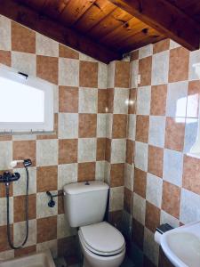 a bathroom with a toilet and a sink at Dannas Studios in Tsilivi