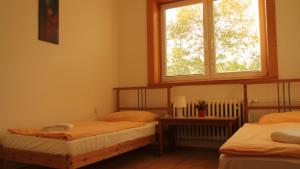 Postel nebo postele na pokoji v ubytování Holiday Park Vrchlabí - Liščí farma