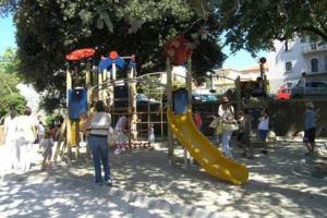 a group of people standing around a playground at VIVA RIVA ZADAR in Zadar