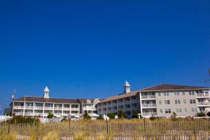 a large apartment building on the beach at Sandpiper Beach Club in Cape May