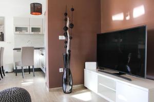 TV a/nebo společenská místnost v ubytování Luxury apartment with private pool