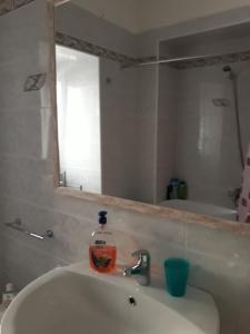 un lavabo con una botella de jabón. en chicchinella, en Altamura