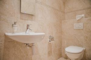 a bathroom with a sink and a toilet at Apartment Stotzhalten DG - GRIWA RENT AG in Grindelwald