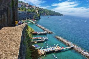 an aerial view of a resort on the amalfi coast at Sorrento Flats in Sorrento