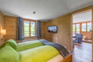 TV a/nebo společenská místnost v ubytování Hotel Des Alpes