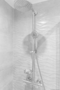 a shower with a shower head in a bathroom at Résidence le XV in Bagnères-de-Bigorre