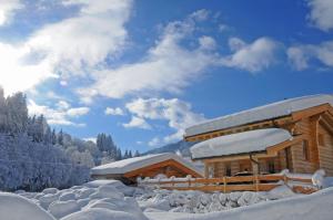 Blockhaus Chalet Heim im Winter