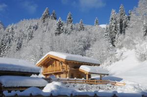 Blockhaus Chalet Heim im Winter