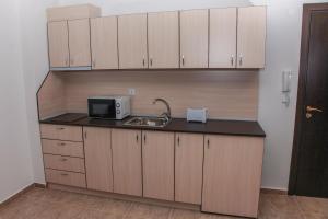 A kitchen or kitchenette at OLYMP Apart-Complex