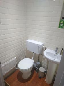 ein Bad mit einem WC und einem Waschbecken in der Unterkunft 8A Kenilworth Road in Portsmouth