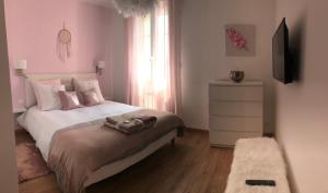 TV a/nebo společenská místnost v ubytování LES HORTENSIAS