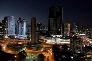 Uma visão geral de Cidade do Panamá ou uma vista da cidade tirada do hotel