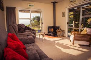 Et sittehjørne på Te Hapu Coastal Cottages